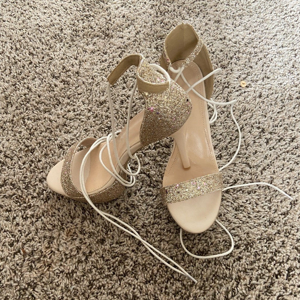 Platform heeled sandals - Gold